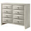 Meuble de rangement en bois avec commode à 6 tiroirs à finition blanche neutre contemporaine 1pc