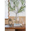 Vase incurvé en verre avec cou allongé et motifs floraux dorés - transparent / doré-2090138651