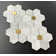 MFL White Cararra with Gold Metal Large Daisy Flowers Pattern Mosaic Wall and Floor Tile (Set of 10)
