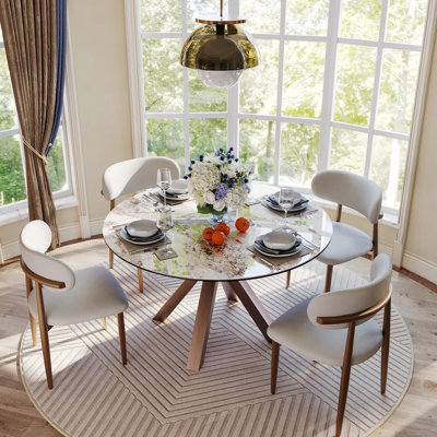 Round Glossy Sintered Stone Dining Table