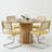 5-piece Round Pedestal Tal Dining Set With Cane Back Cantilever Chairs-992782786
