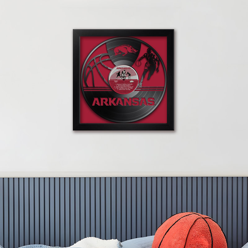 Disque vinyle NCAA-CLC Arkansas Razorbacks, impression encadrée 13" x 13", NCAA Arkansas