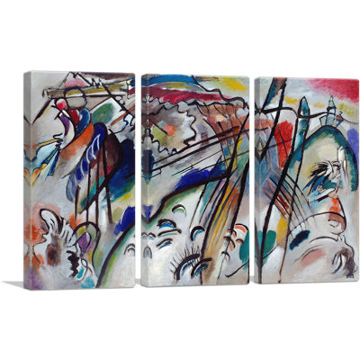 «Improvisation 28 première version 1912» par Wassily Kandinsky - ensemble de 3 reproductions sur toiles tendues