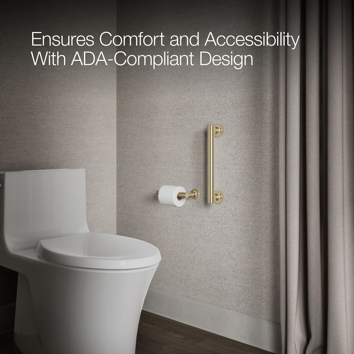 Purist Grab Bar, Vibrant French Gold, 12"W