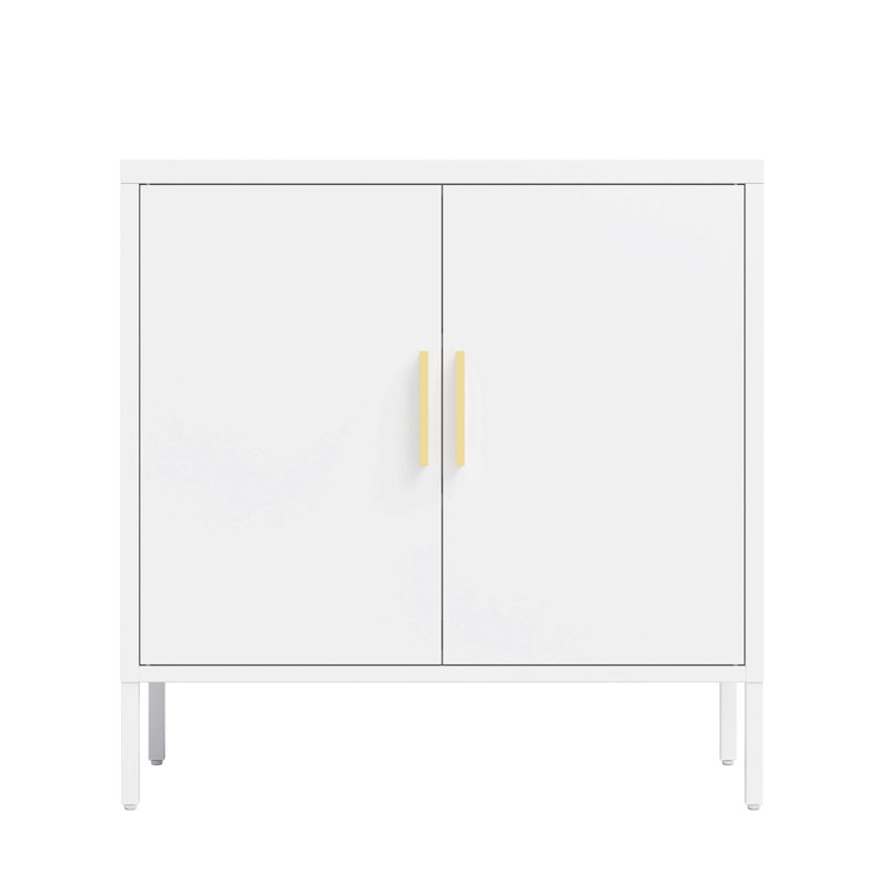 Metal Storage Cabinet With 2 Doors And 2 Adjustable Shelves, Steel Garage Storage Cabinet, Metal File Cabinet For Home Office School Gym