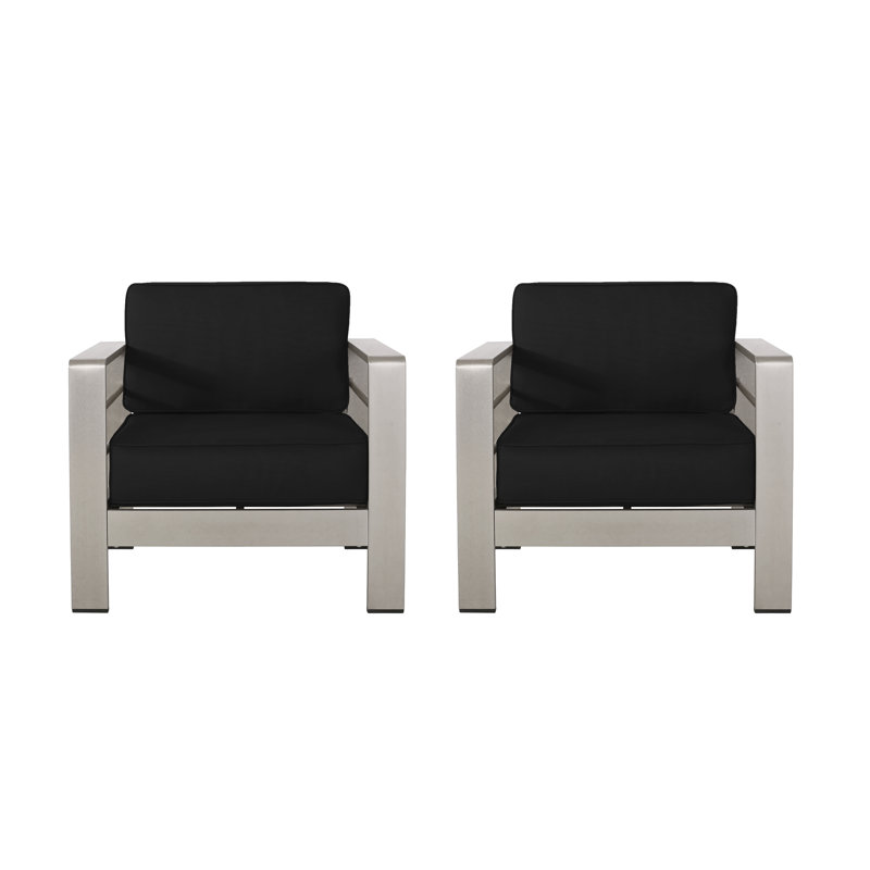 Chaise de patio avec coussins Ace, Sunbrella® - noir