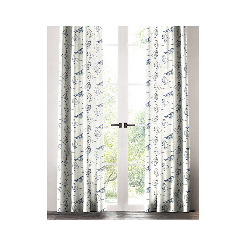 Cotton Room Darkening Curtain Single Panel, 50" W x 72" L, Blue