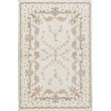 Hand-Knotted High-Quality Ivory Area Rug