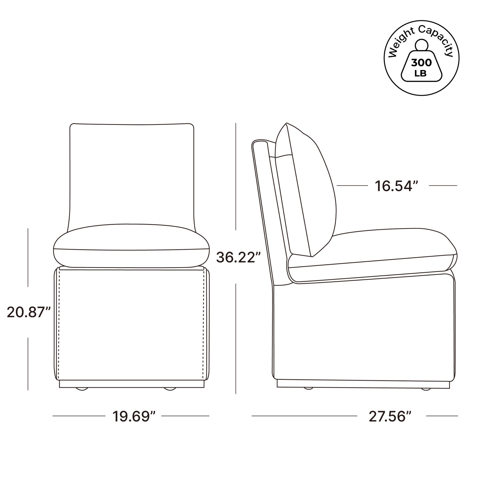 Bobbi Fabric Side Chair Dining Chair, Nathan Hemp Tweed