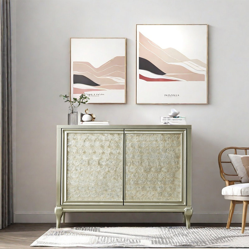 Buffet Minimalist, Or champagne