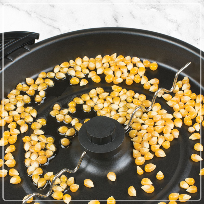 Nostalgia 2 Qt Stainless Steel Stirring Popcorn Popper, Black