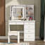 Ensemble de coiffeuse 39,4 "avec tabouret et miroir DEL-210557307