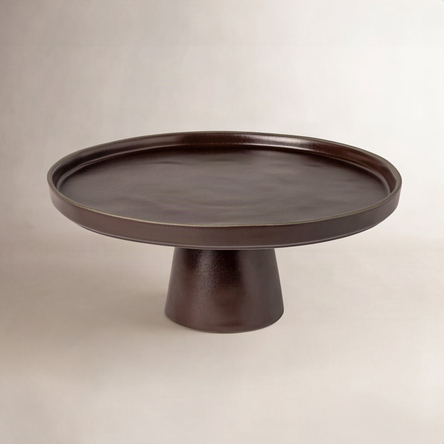 Stacked Organic Stoneware Cake Stand, Black