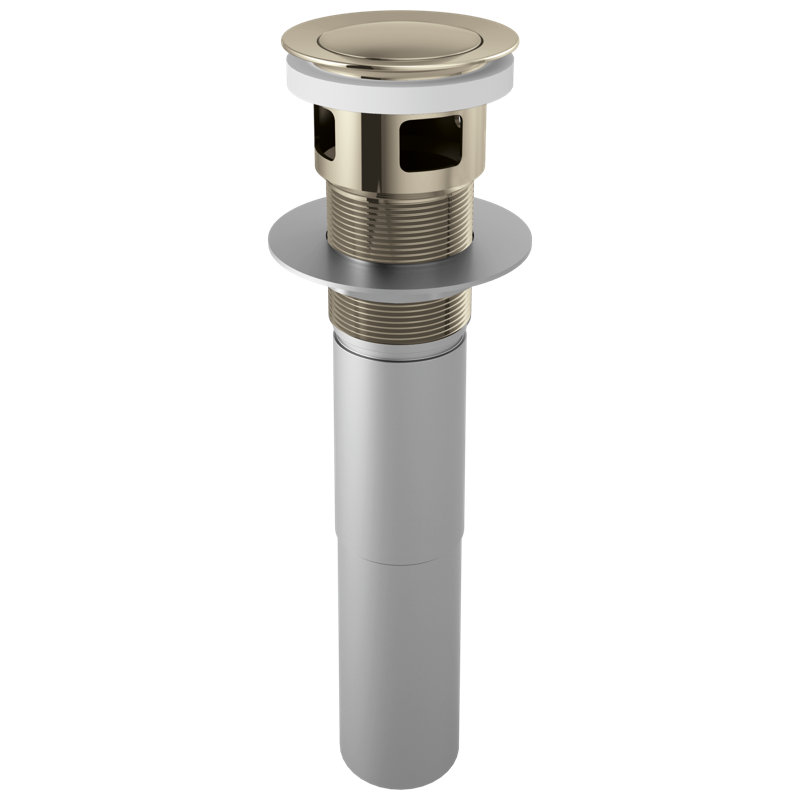 Push Button Pop-Up With Overflow, Brilliance Polished Nickel