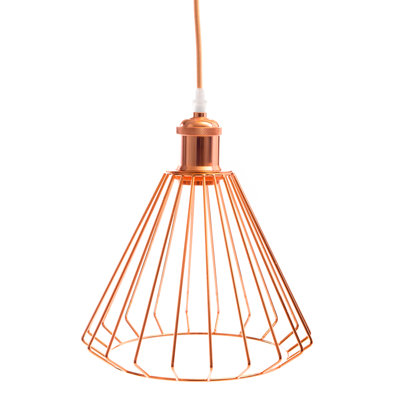 18cm H Metal Bell Pendant Shade ( Screw On ) in Rose Copper