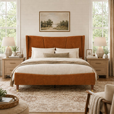 Gaillarde Upholstered Wingback Bed