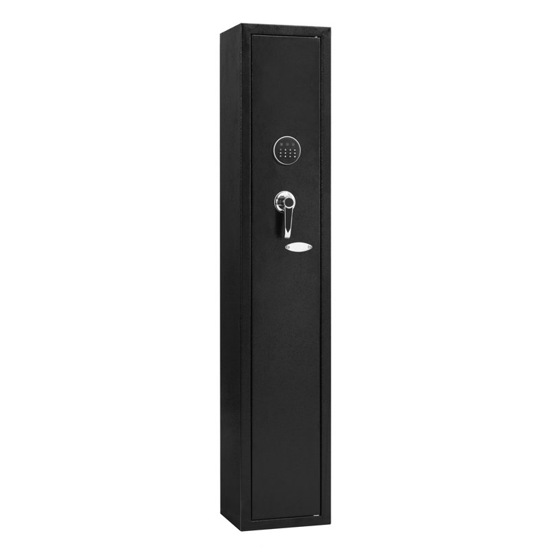 Larger And Deeper Gun Safe, Quick Access Metal Rifle Safe Security Cabinet With Removeable Shelf