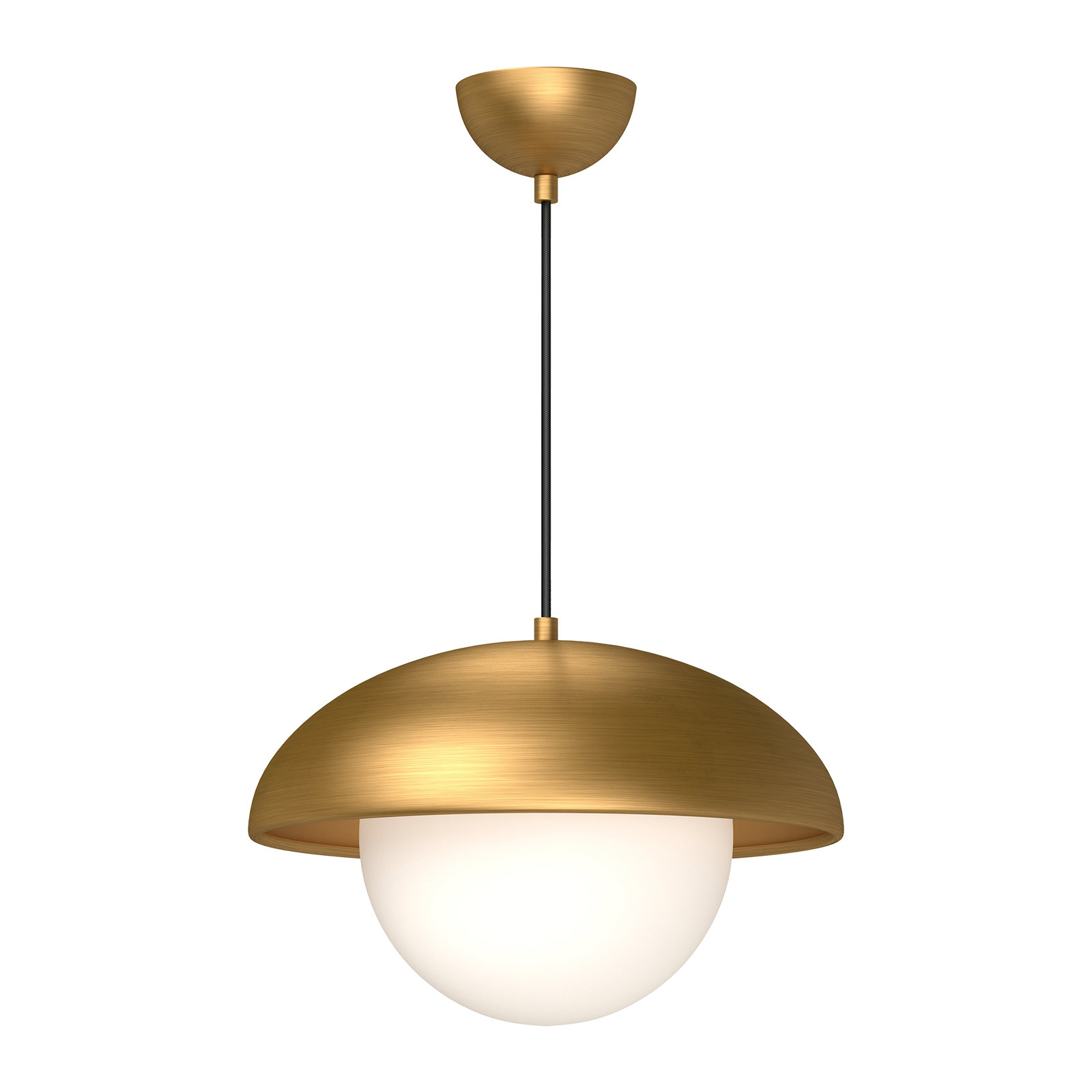 Alessia Single Light Glass Pendant, Aged Gold, 10.5" H x 16" W x 16" D