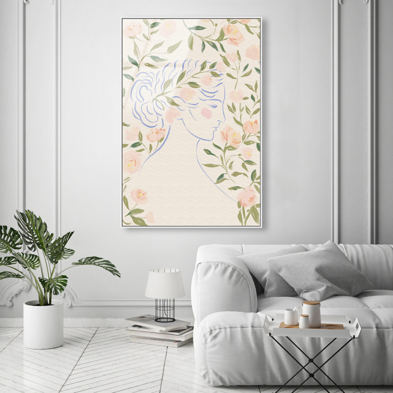 Blooming Hera Print by Oliver Gal, 16"H x 11"W, White Floater Frame