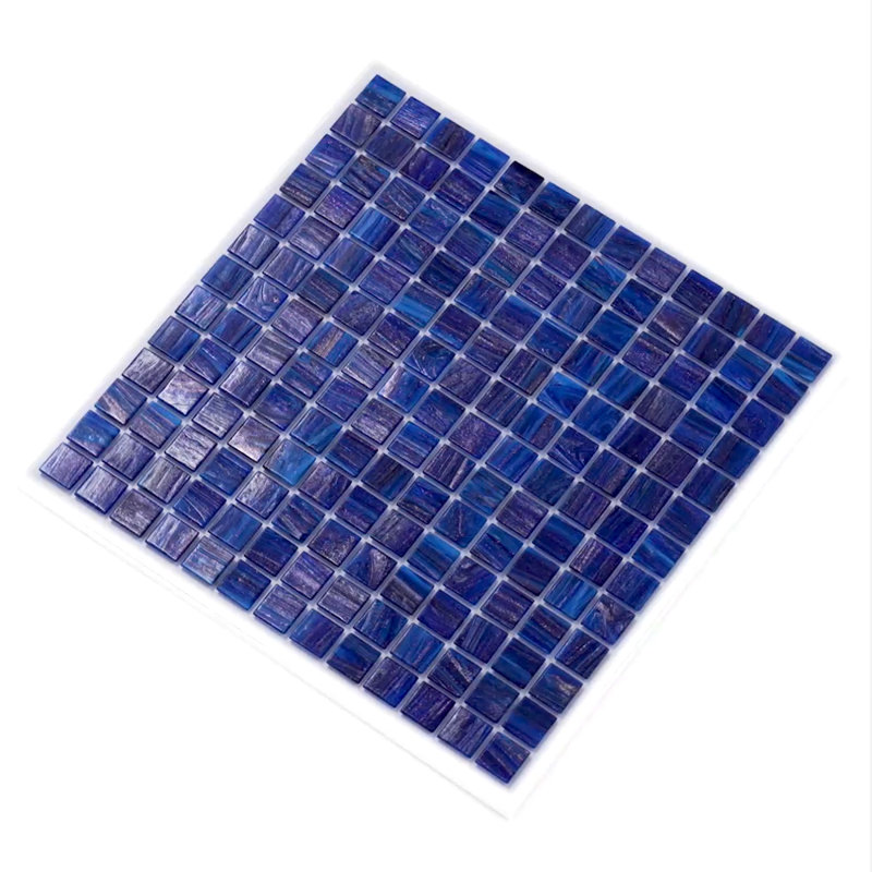 Celestial 0.8" x 0.8" Glass Grid Mosaic Wall & Floor Tile , Egyptian Blue