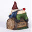  Welcome Sign Gnome Crawling over Tree Trunk Statue