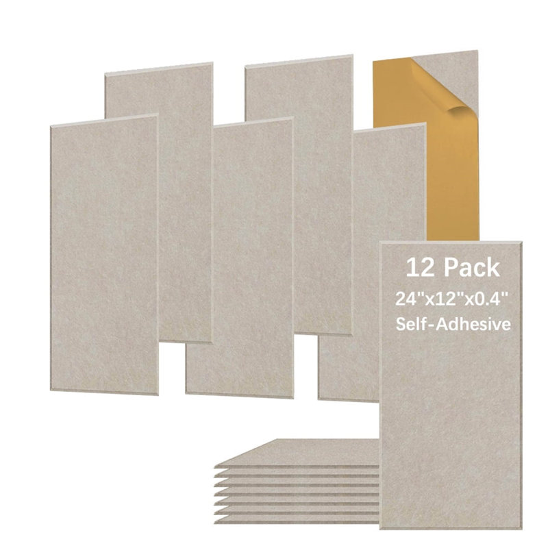 Pack de 12 panneaux muraux insonorisants Panneaux muraux insonorisants 24 "x 12" x 0,4 "Panneaux insonorisants à haute densité