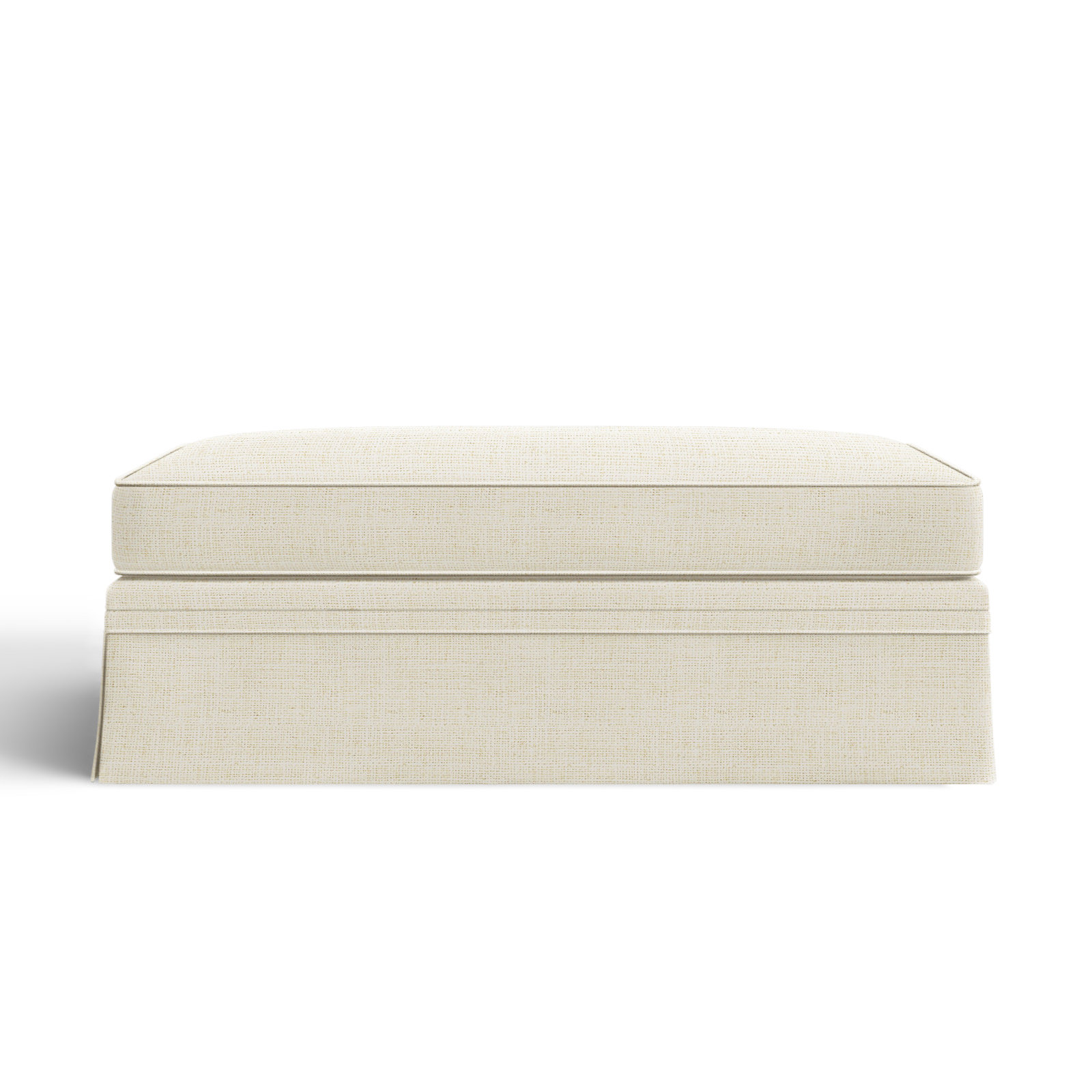 Shelby Upholstered Storage Ottoman, Bevin Natural Linen Blend