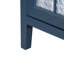 Meuble-lavabo bleu 35,6 po avec verre, éclairage activé par le mouvement, 2 armoires, design, d'inspiration médiévale, lavabo intégré et évier automatique Mid-Century avec beaucoup d'espace de rangement, style et preuve-130795495