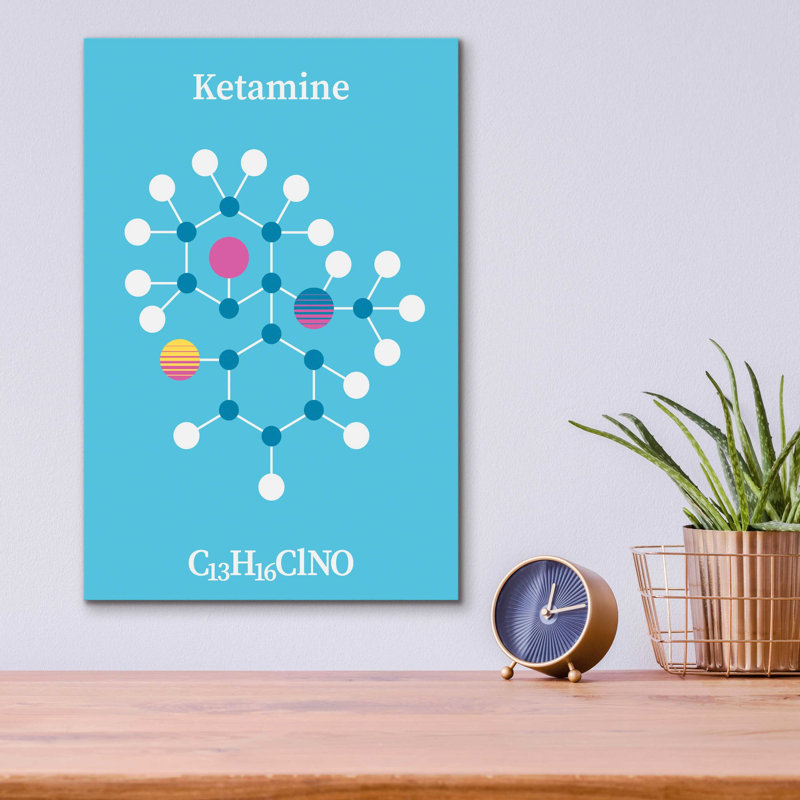«Ketamine Molecule 2» par Epic Portfolio, art mural en verre acrylique, H 16 po x l 12 po x P 0,13 po
