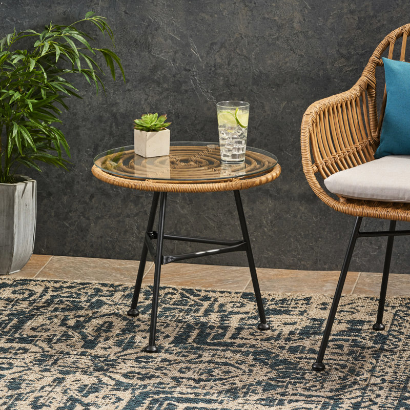 Table d'appoint avec tissage tendance