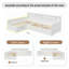 Lit de jour polyvalent en forme de L avec lit gigogne sous le lit, tiroir de rangement et bibliothèques, idéal pour plusieurs utilisateurs et optimisation de l'espace-70344691