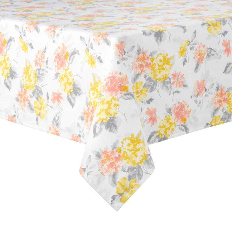 Martha Stewart Amber Floral Tablecloth Single Pack, Blue/Green, 120" x 60"