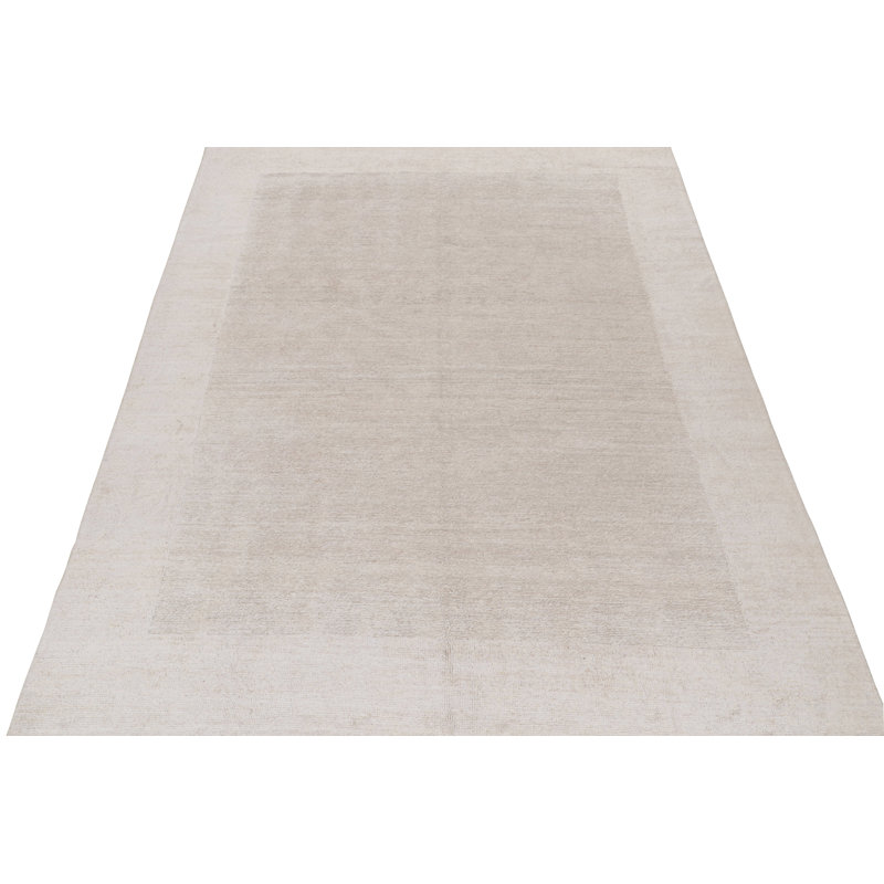 Hand Knotted Area Rug in Beige