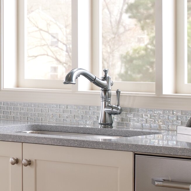 4197-RB-DST,DST,CZ-DST Delta Cassidy Pull Out Sprayer Kitchen Sink Faucet,  Single Handle Kitchen Faucet  Reviews Wayfair