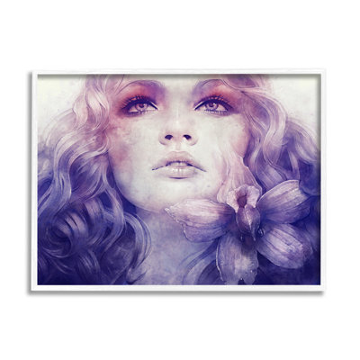 Fleur mauve vive, fleur qui coule les cheveux