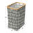 Bamboo Rimmed Rectangular Krush Container Basket with Cut Out Handles and Collapsible Coated Canvas Black and-1494157950