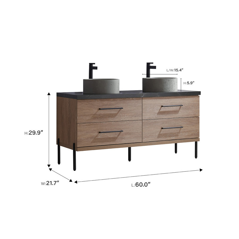 Ensemble de meuble-lavabo double 60 po Norvell