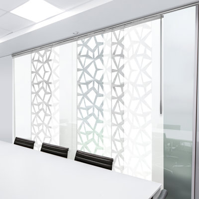 7-Panel Single Rail Panel Track Extendable 110"-153" W x 94"H, Panel width 23.5", Shattered, Winter