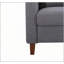 Chaise rembourrée capitonnée avec accoudoirs à boutons carrés, tissu en polyester pour mobilier de salon transitionnel-289221101