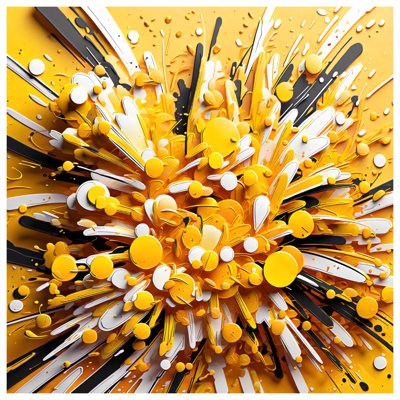 Yellow Black Abstract Explosion Blankets