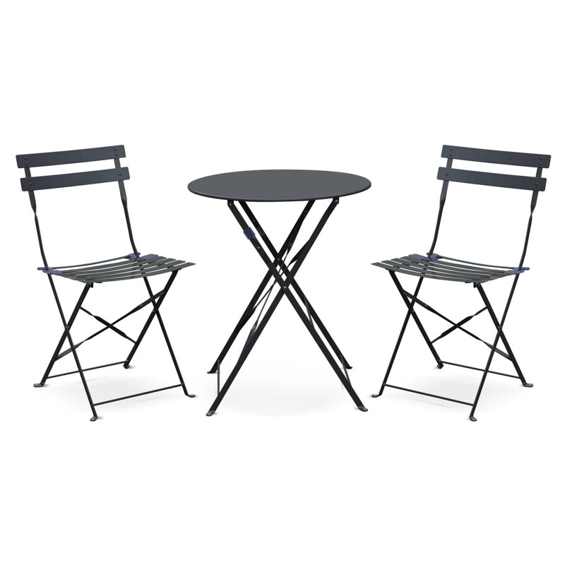 Westcliff Bistro Table Set with 2 Chairs, Black