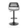Swivel Adjustable Height Bar Stool with Pedestal Metal Base in Faux Leather and Wood