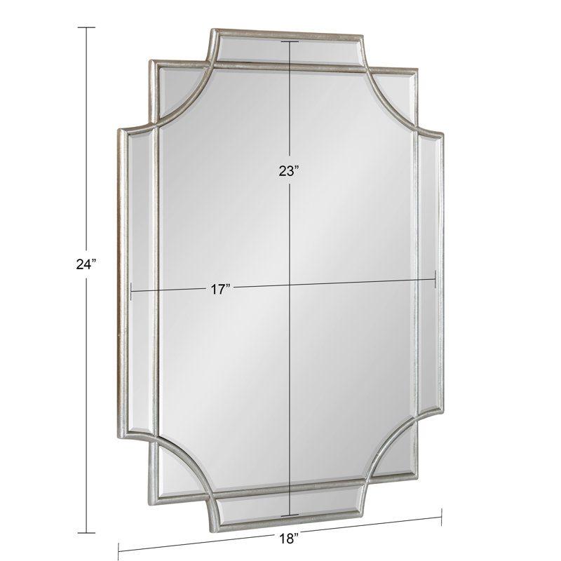 Miroir mural Ocilla, Argent, 18 po x 24 po