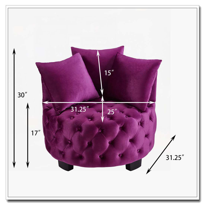 Chaise pivotante capitonnée et capitonnée, Violet