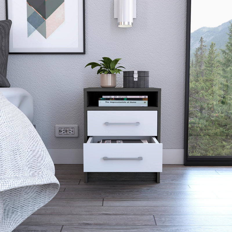Table de chevet moderne et minimaliste, Gris