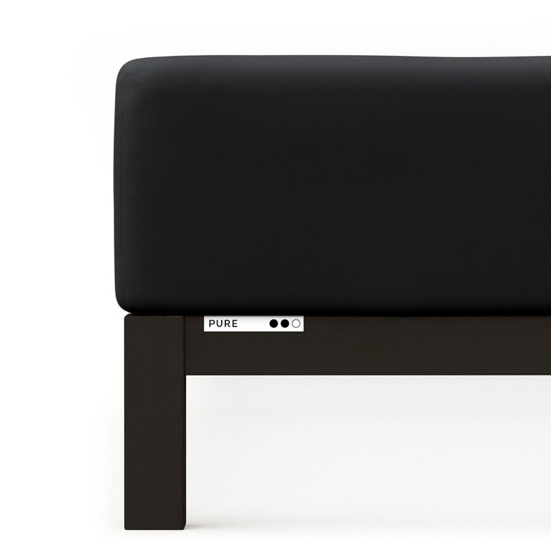 Jersey elastane fitted sheet PURE for box spring 100% organic cotton, L 140x200cm - 160x220cm, off-Black
