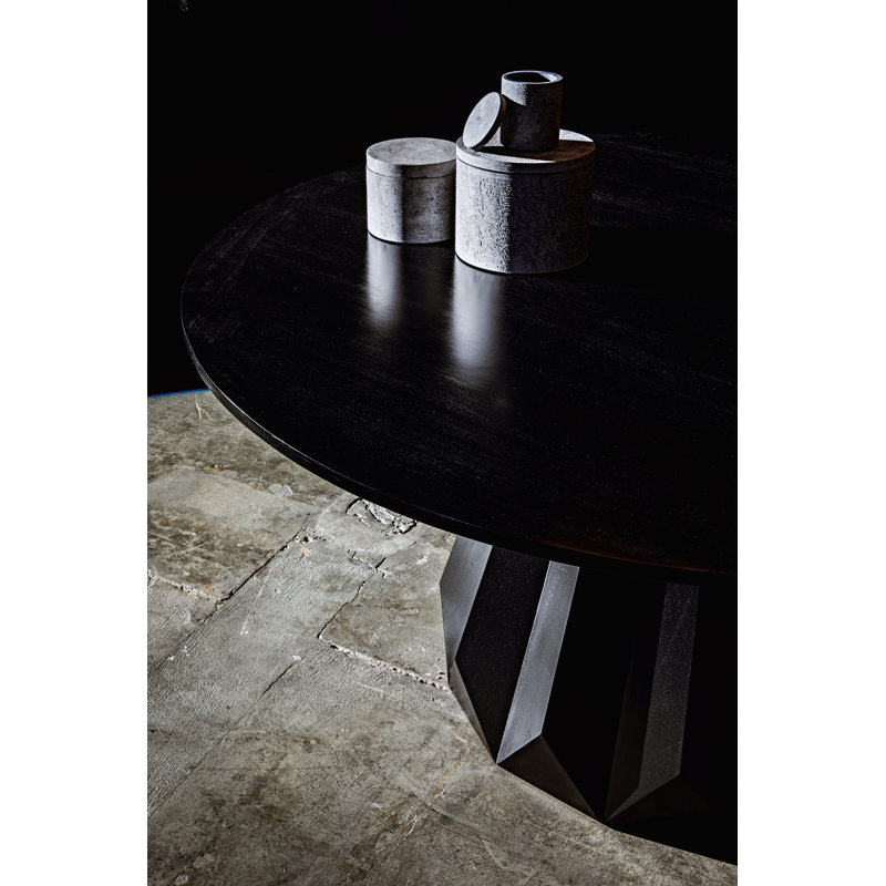 Brosche Round Mahogany Wood Dining Table
