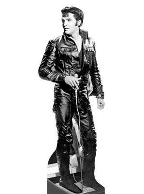 Elvis Presley in Black Leather Life-Size Cardboard Stand-Up
