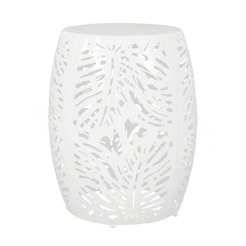 Metal End Table -Large, White