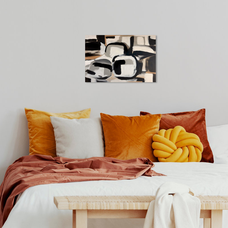 Fencher grège sur toile, H 16 po x l 24 po x P 0,8 po